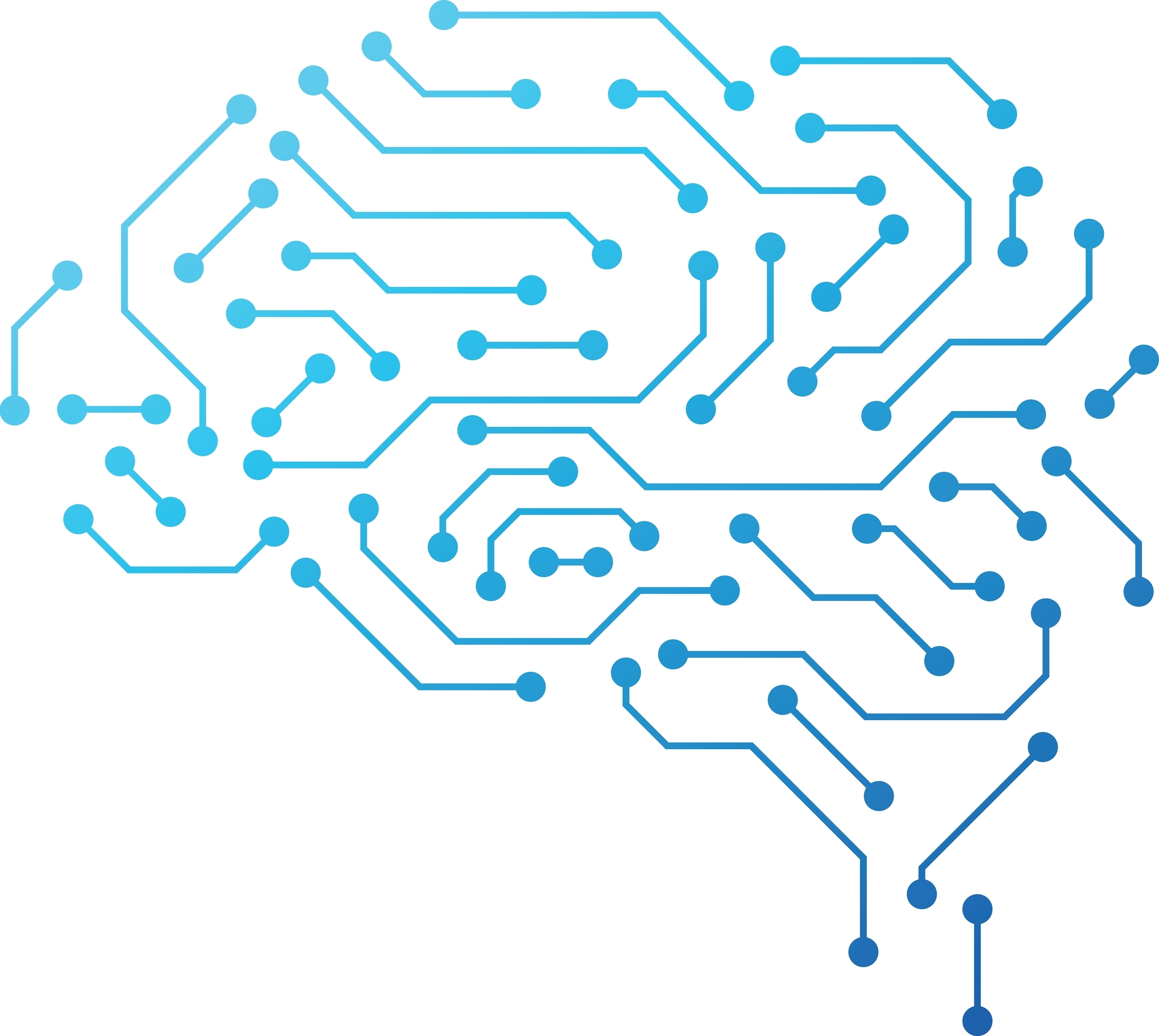 Symbolisches Gehirn aus Leiterbahnen, das Technologie und Intelligenz darstellt